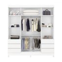 Ver imagem 4 de Guarda-roupa Casal Roma 4 Portas 6 Gavetas Branco - Demobile