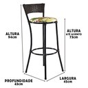 Ver imagem 3 de Kit Com 4 Banquetas Altas Forts Verde Floral, Fibra Uv Bancada, área Goumert, Bar, Piscina, Balcã