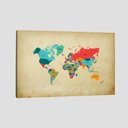 Ver imagem 1 de Quadro Mapa Mundi Com Localização Tela No Chassi 95X63Cm