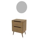 Ver imagem 2 de Conjunto para Banheiro Balcão com Espelho Redondo sem Cuba 60cm Bn3690 Tecnomobili Amendoa