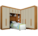 Ver imagem 2 de Modulado Solteiro Orion 100%MDF Cinamomo/Off - Leifer Móveis