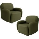 Ver imagem 1 de Kit 02 Poltronas Decorativa Orgânica para Sala Living Morelo M05 Linho Verde - Lyam Decor