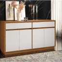 Ver imagem 2 de Balcão Buffet 4 Portas e 2 Gavetas de 150cm em MDF Lorient Ype - Off White - ÉdeCasaMóveis
