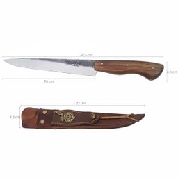 Faca Rustica Para Churrasco Aço Carbono 8” Cabo Guajuvira - 3