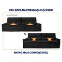 Ver imagem 5 de Sofá Retrátil Reclinável Supremo 2,70m Suede Velut Preto Molas no Assento - King House