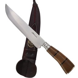 Faca Facão 8" Aço Inox Cabo Curvo de Madeira com Bainha - 4