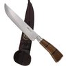 Faca Facão 8" Aço Inox Cabo Curvo de Madeira com Bainha - 4