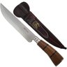Faca Facão 8" Aço Inox Cabo Curvo de Madeira com Bainha - 1