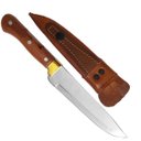 Ver imagem 1 de Faca Churrasco 7" Aço Inox Artesanal Cabo Madeira e Bainha