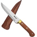 Ver imagem 4 de Faca Churrasco 7" Aço Inox Artesanal Cabo Madeira e Bainha