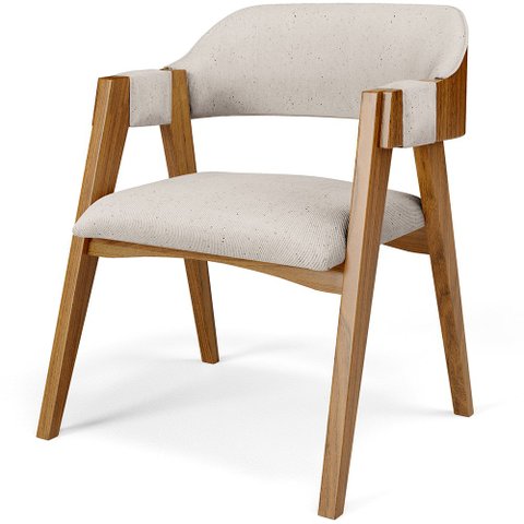 Cadeira para Sala de Jantar e Estar Living Estofada Suran L02 Linho Cru - Lyam Lyam Decor