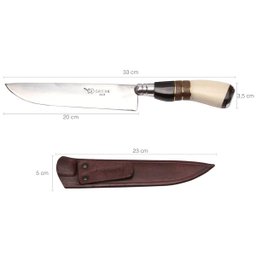Faca Gaúcha Churrasco 8" Inox Cabo Curvo Chifre Madeira Osso - 2 Faca Gaúcha Churrasco 8" Inox Cabo Curvo Chifre Madeira Osso - 2