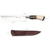 Faca Gaúcha Churrasco 8" Inox Cabo Curvo Chifre Madeira Osso - 3