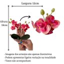 Ver imagem 2 de Kit de 18 Orquídea Rosa Charmosa Artificial para Composição de Arranjos