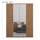 Ver imagem 2 de Guarda Roupa Casal 4 Portas com Espelho e 3 Gavetas Attore - Amêndola Touch