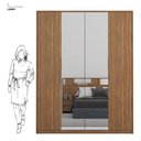 Ver imagem 4 de Guarda Roupa Casal 4 Portas com Espelho e 3 Gavetas Attore - Amêndola Touch