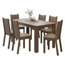 Ver imagem 2 de Conjunto Sala de Jantar Dolce Mesa Tampo de Madeira 6 Cadeiras Rustic/Crema/Sintético Bege Madesa