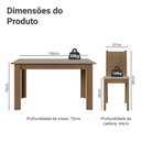 Ver imagem 3 de Conjunto Sala de Jantar Dolce Mesa Tampo de Madeira 6 Cadeiras Rustic/Crema/Sintético Bege Madesa