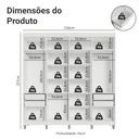 Ver imagem 4 de Guarda-roupa Closet com Pés 4 Gavetas 216cm Branco Venus Madesa
