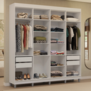 Ver imagem 1 de Guarda-roupa Closet com Pés 4 Gavetas 216cm Branco Venus Madesa