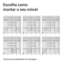 Ver imagem 6 de Guarda-roupa Closet com Pés 4 Gavetas 216cm Branco Venus Madesa