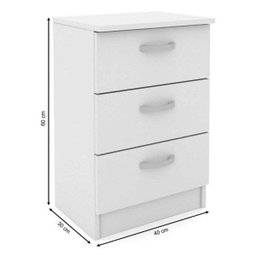 Mesa de Cabeceira 3 Gavetas Smart Madesa - 2 Mesa de Cabeceira 3 Gavetas Smart Madesa - 2