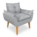 Ver imagem 6 de Kit 2 Poltronas Decorativa e Puff Opala Luxo Linho Cinza Dal Poz Estofados