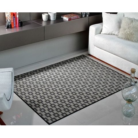 Tapete Sala Quarto 1,50 x 2,00 Antiderrapante Preto Ht-02