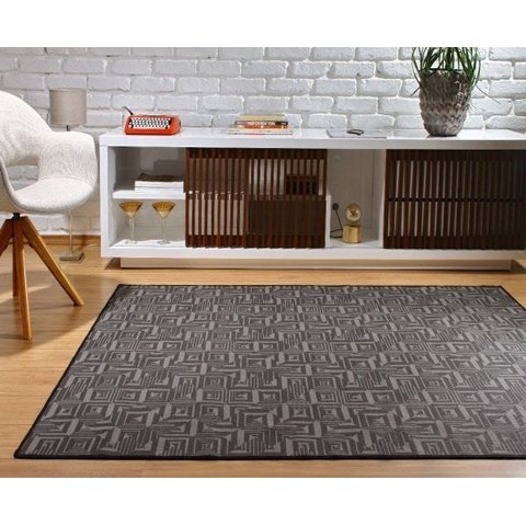 Tapete Sala Quarto 1,50 x 2,00 Antiderrapante Preto Ht-03