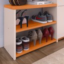 Ver imagem 4 de Banco Sapateira 2 Gaveta Prateleira Calçados Quarto Hall Entrada Retrô Off White/cinamomo - Rpm