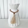 Vaso centro de mesa branco com colar japamala pequeno decor - 4