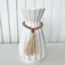 Ver imagem 4 de Vaso centro de mesa branco com colar japamala pequeno decor