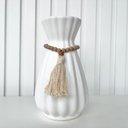 Ver imagem 3 de Vaso centro de mesa branco com colar japamala pequeno decor