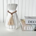 Ver imagem 2 de Vaso centro de mesa branco com colar japamala pequeno decor