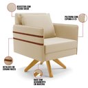 Ver imagem 4 de Kit 01 Namoradeira 02 Lugares e 02 Poltronas Mari Suede Base de Madeira Ma30 - D'Rossi Bege