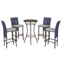 Ver imagem 1 de Mesa Bistrô com 4 Banquetas Roma Marrom Corda Náutica Estofado 3 Trama Original