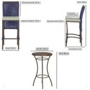 Ver imagem 2 de Mesa Bistrô com 4 Banquetas Roma Marrom Corda Náutica Estofado 3 Trama Original