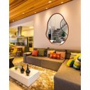 Ver imagem 3 de Espelho Orgânico Grande com Moldura Metal Decorativo 90x60cm Luxo