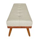 Ver imagem 3 de Banco Estofado Roma 140cm Courissimo Nozes/linho Bege - Inova Decorações