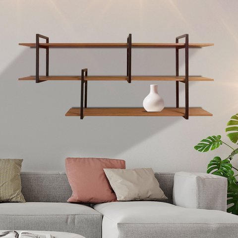Prateleira de Parede para Espaços Livres Estilo Industrial
