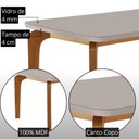 Ver imagem 5 de Mesa de Jantar Liz com 6 Cadeiras Lira Tampo em MDF com Vidro Creme 180x90cm Moderna
