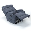 Ver imagem 6 de Poltrona do Papai Reclinável em Suede Cor Azul Dennin Reclinação Manual - Modelo Florença