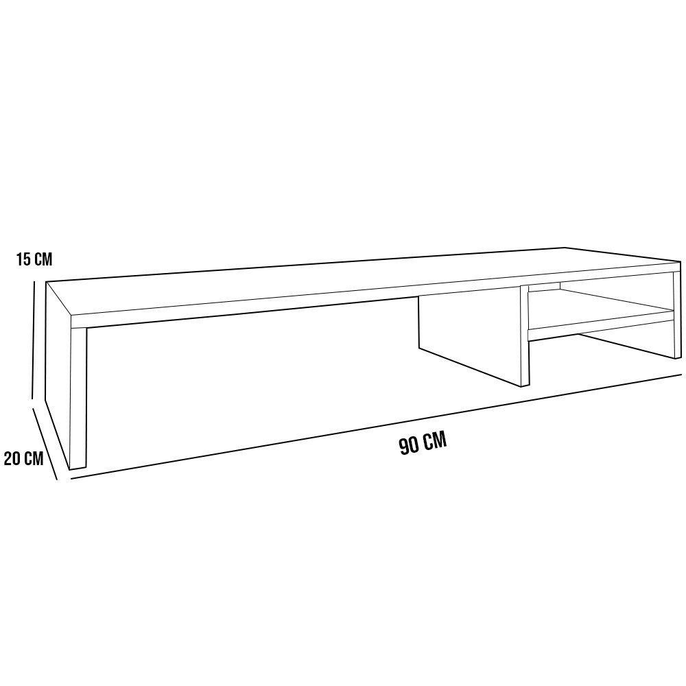 Suporte Para Monitor Stand Home Office Lap 90 cm L03 Cinza - Lyam Lyam Decor - 5