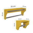 Ver imagem 3 de Kit Acessórios Para Banheiro Conjunto 2 Peças Porta Toalhas Papel Higiênico Amarelo Laca