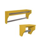 Ver imagem 2 de Kit Acessórios Para Banheiro Conjunto 2 Peças Porta Toalhas Papel Higiênico Amarelo Laca