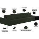 Ver imagem 4 de Sofá Ilha Modular para Sala 432cm com Puff Dublin K01 Veludo Verde e Sintético Preto - Lyam Decor