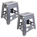 Ver imagem 1 de Kit 2 Banquetas Plásticas Dobráveis 150kg Banco Portátil 39c