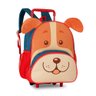 MOCHILA ESCOLAR RODINHA INFANTIL BOLSA CRIANÇAS CACHORRINHOS:Laranja - 1