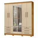 Ver imagem 2 de Guarda Roupa Casal Londres com Espelho com Cômoda 4 Gavetas New e Armário Multiuso Versatile