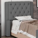 Ver imagem 5 de Cabeceira Atena para Cama Box Solteiro 90cm Capitonê com Frame Linho Cinza Escuro - Desk Design